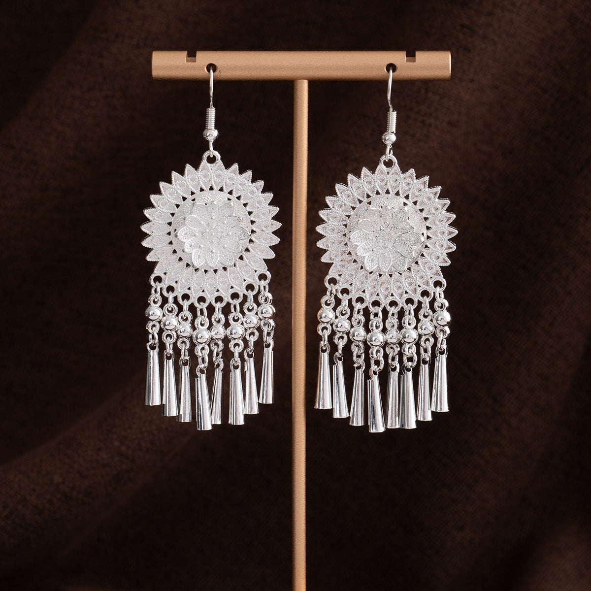 E6,Miao silver earrings