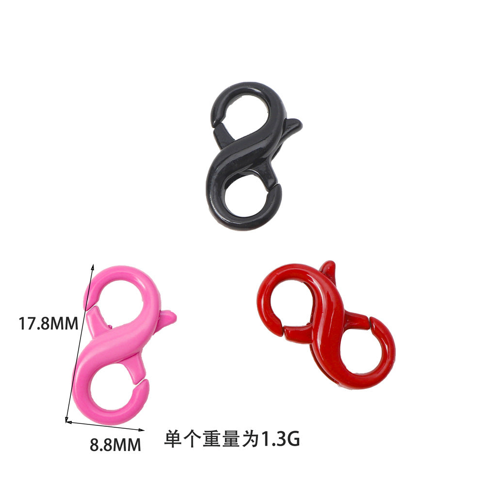 A MOQ5PCS 8-character buckle, spring buckle, double ring buckle, accessories DIY connection buckle
