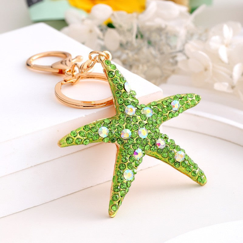 9-Type Colorful Ocean Animal Diamond Wallet Pendant Key Ring