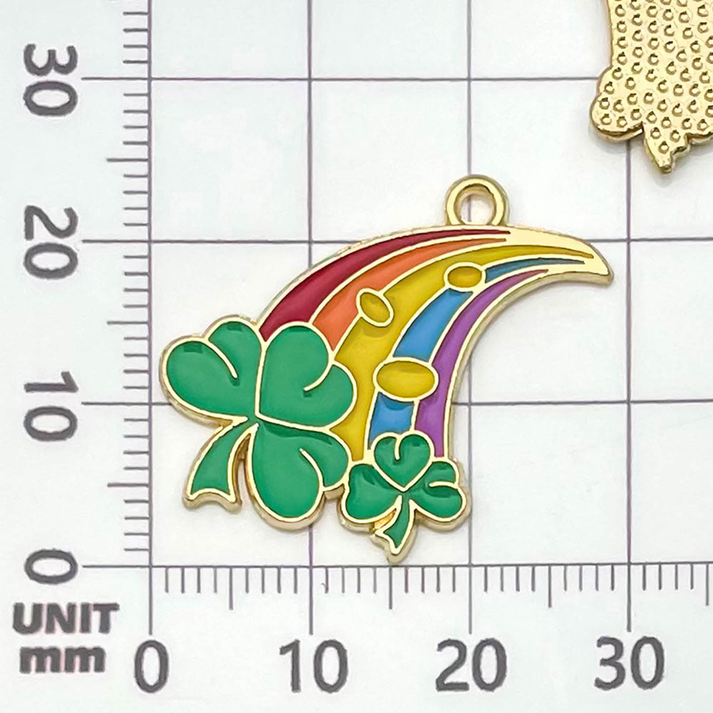 NO.15-2 Green gold plated enamel charm metal, alloy