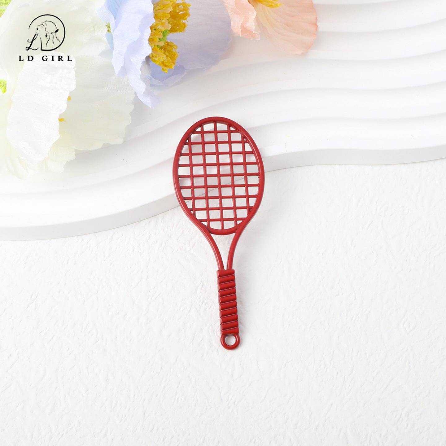 A tennis racket, badminton pendant, jewelry accessories, DIY bracelet, keychain