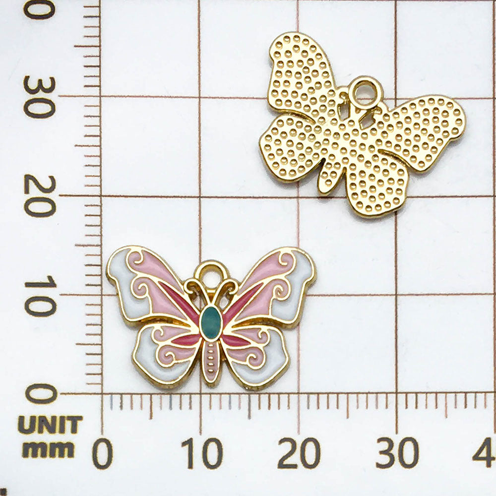 NO.5 Two-tone butterfly pendant charm