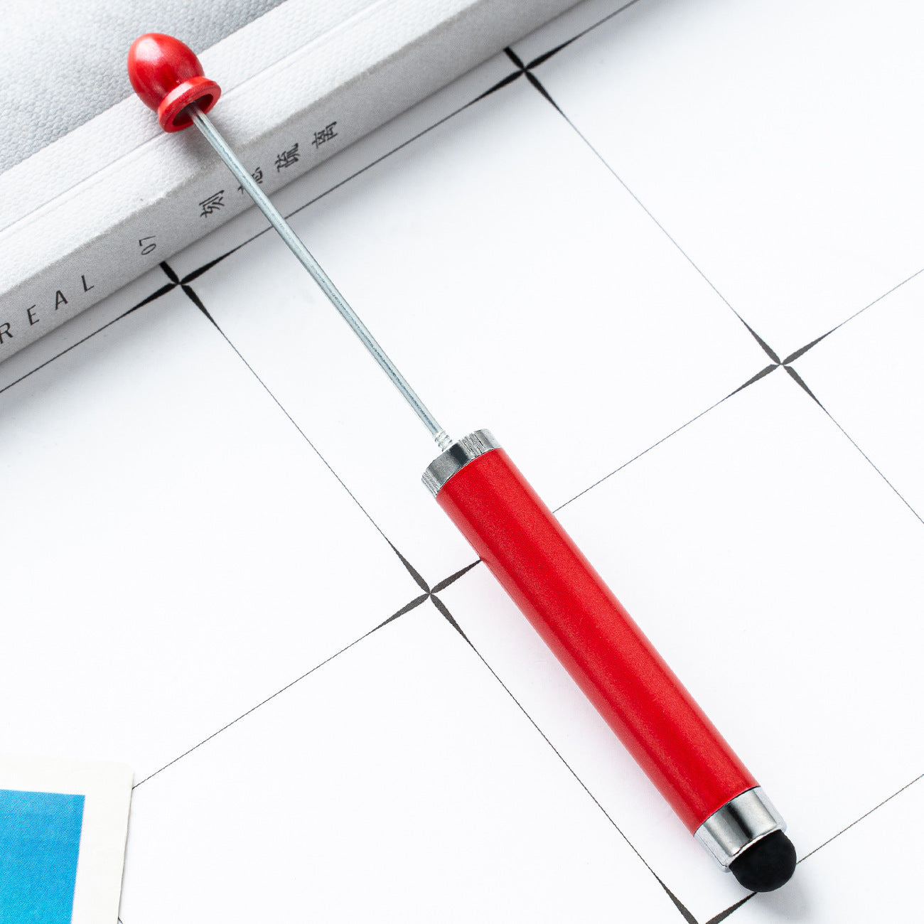 Spot DIY touch screen beaded pen 3-in-1 beaded ballpoint pen creative multi-functional advertising gift pen plastic pen