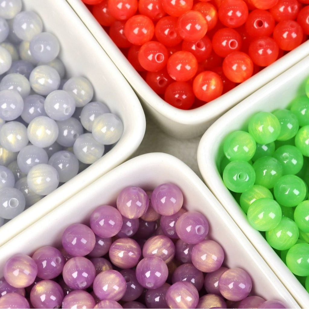 NO.12 Shimmery  rainbow resin beads 鎏金彩虹