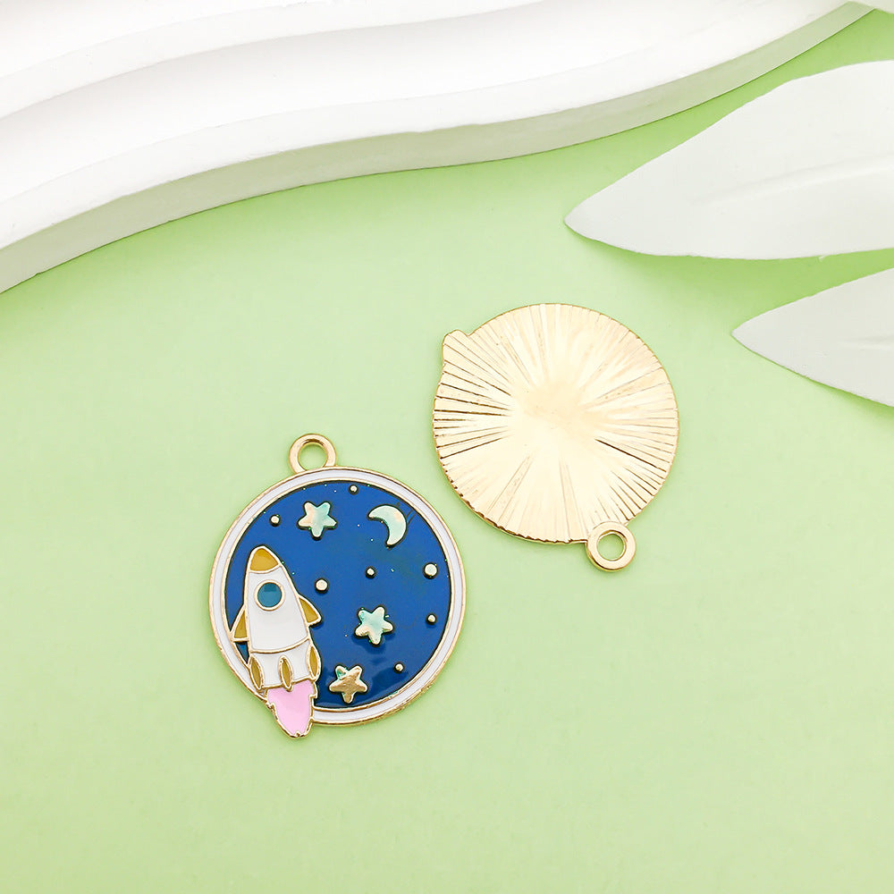 NO.22-3 lake blue mixed 31 assorted gold plated enamel charm