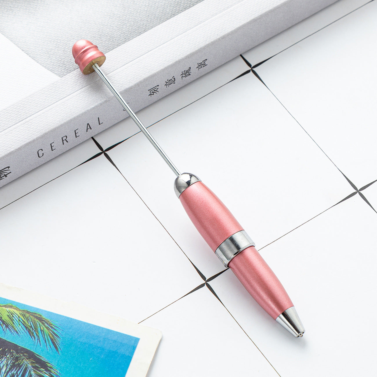 DIY beaded ballpoint pen, portable pocket pen, mini metal ballpoint pen 11.9 * 1.2cm