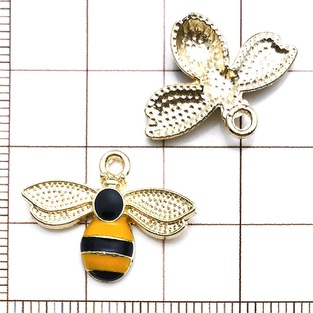 NO.23-3 Alloy bee series gold plated enamel charm