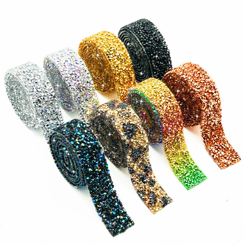 10-Color 4-Size 1 yard(91cm), Resin Diamonds, Diamond Ribbons, Diamond Strips DIY，Sugar diamonds