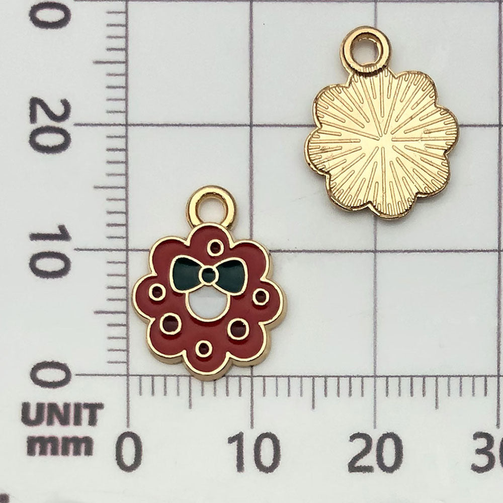50 assorted gold plated enamel christmas charm