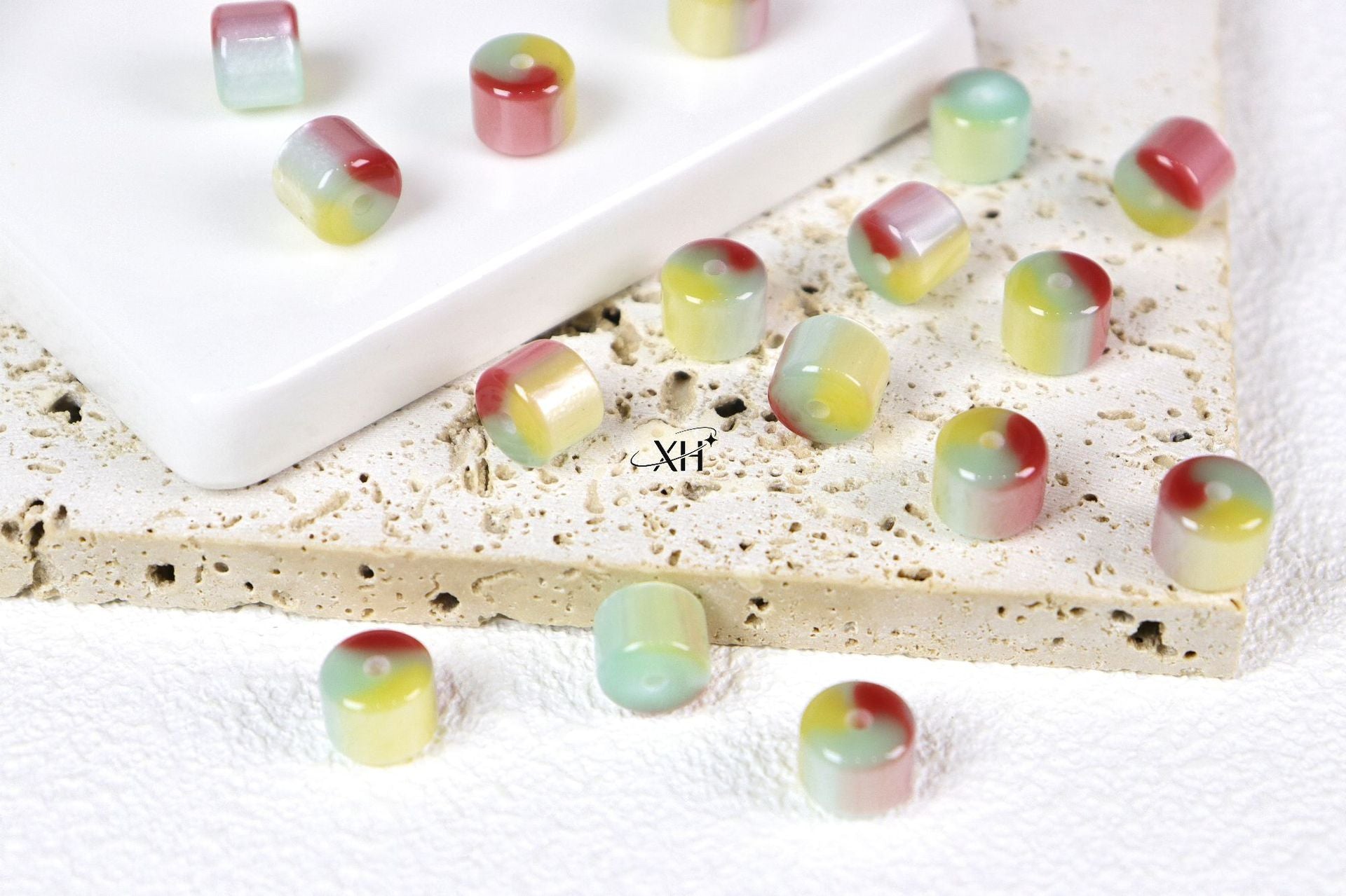 NO.8 Three in one Colors Resin Beads B 三分春桶珠