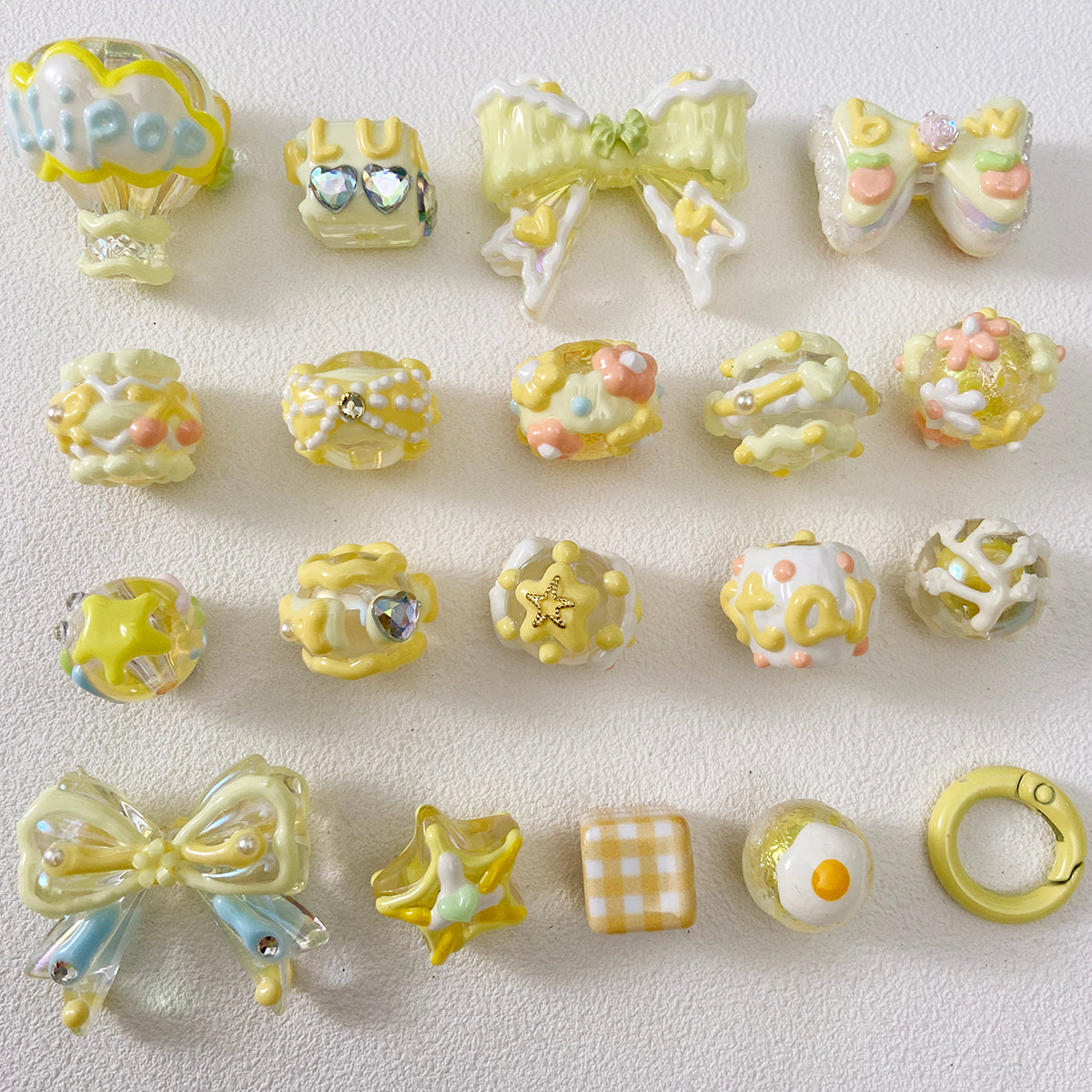 Heavy industry/hand-painted beadsDIY accessories/【蛋黄派】