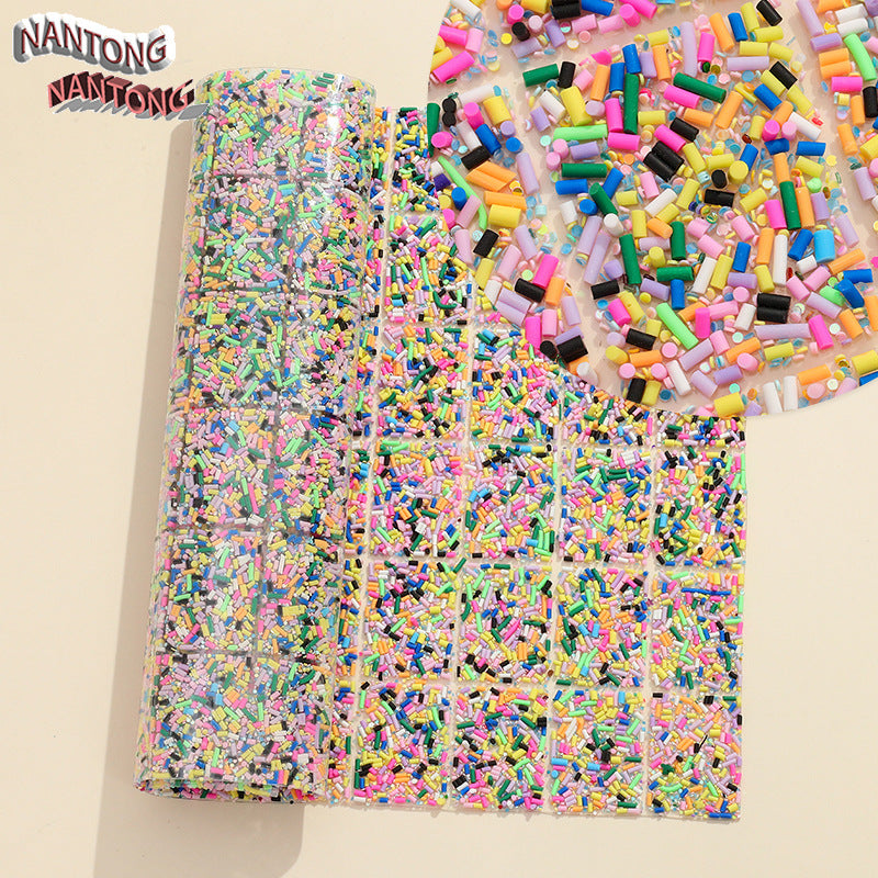 19-Type pointed bottom rhinestone with resin cylinder mixed double-sided rubber drill piece [whole piece 24 * 40cm small square 3 * 4cm]