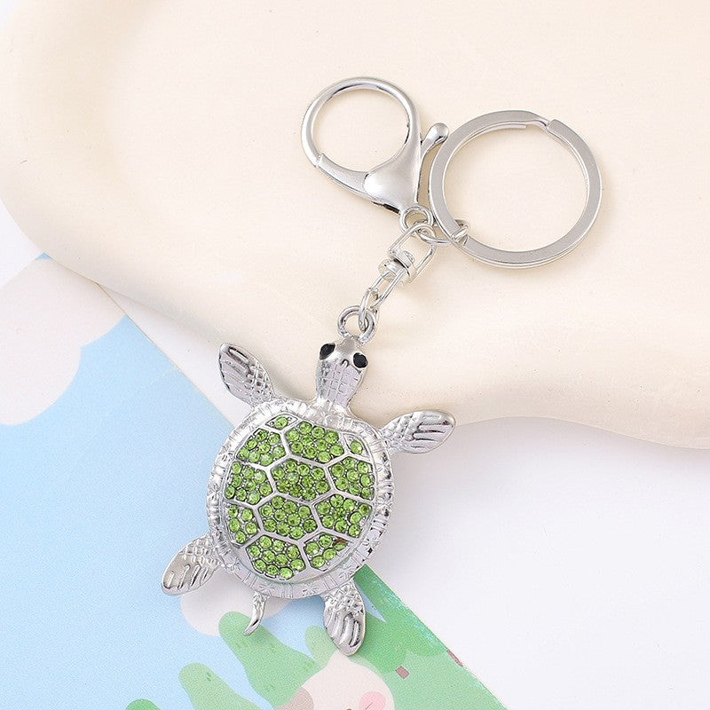 9-Type Colorful Ocean Animal Diamond Wallet Pendant Key Ring