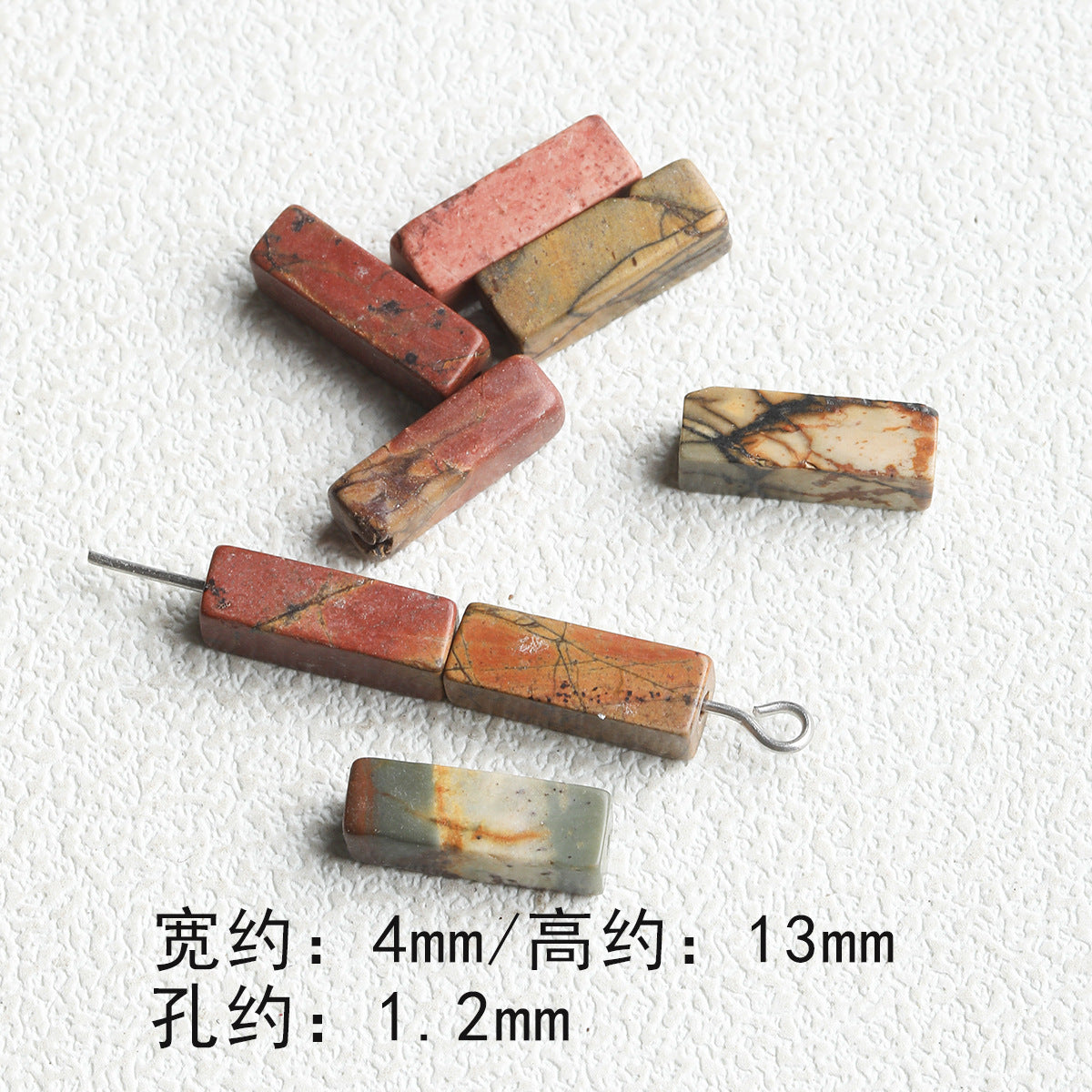 Retro natural stone/square tube beads/DIY accessories【敦煌】