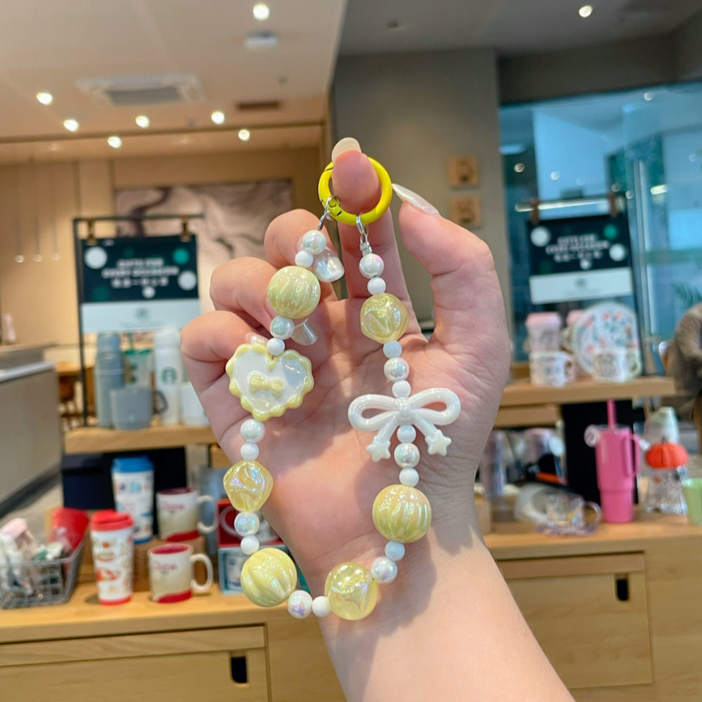 B2 new love bow mobile phone chain/bag keychain pendant