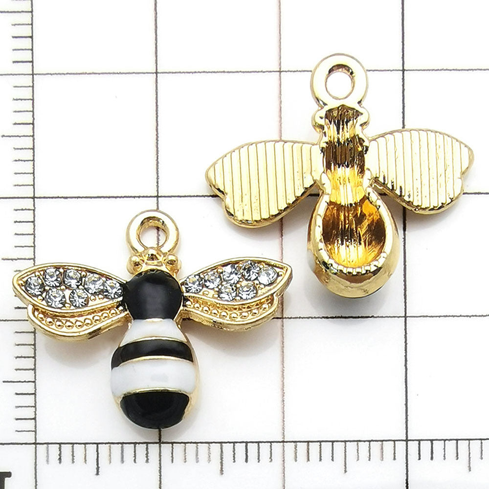 NO.23-3 Alloy bee series gold plated enamel charm