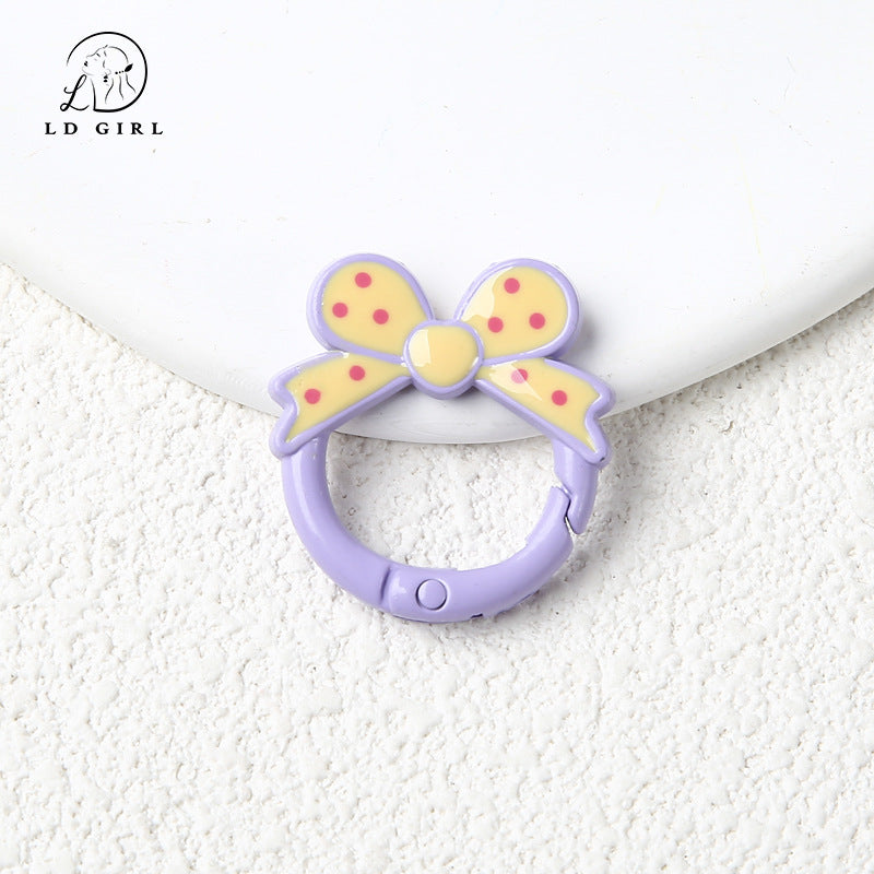 A bow open ring keychain DIY connecting ring