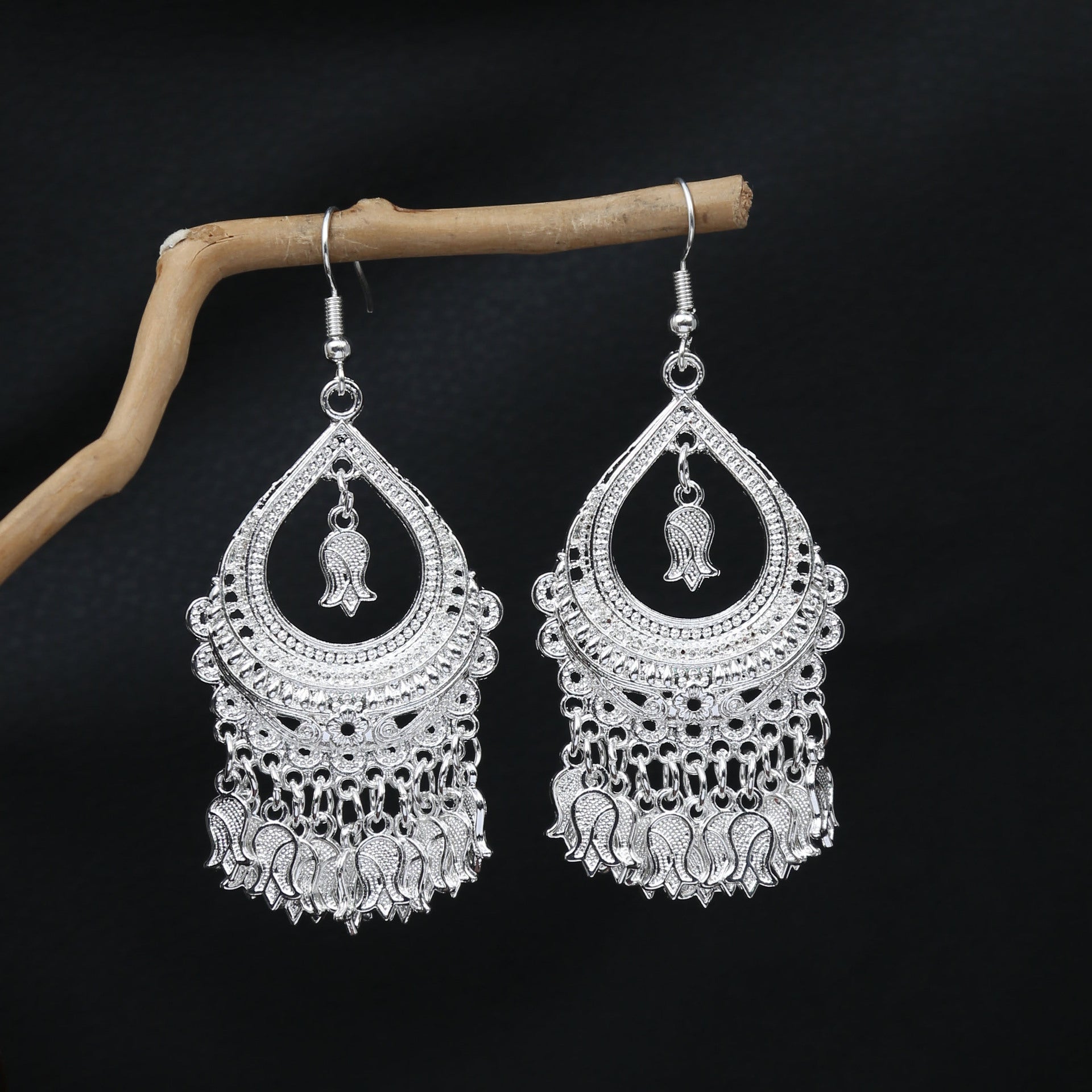 E6,Miao silver earrings