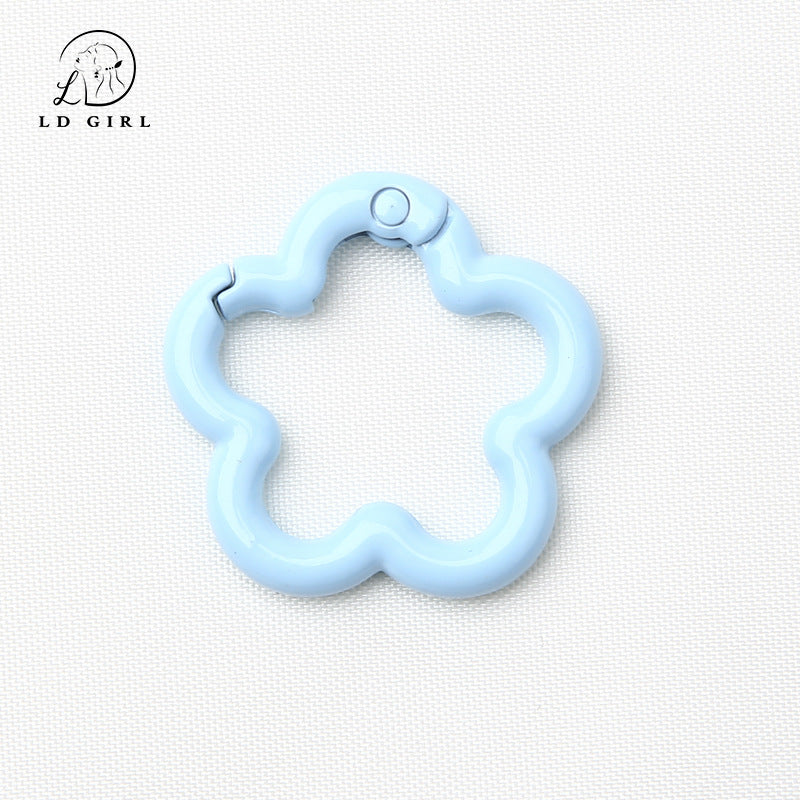 A large flower spring chain, DIY keychain