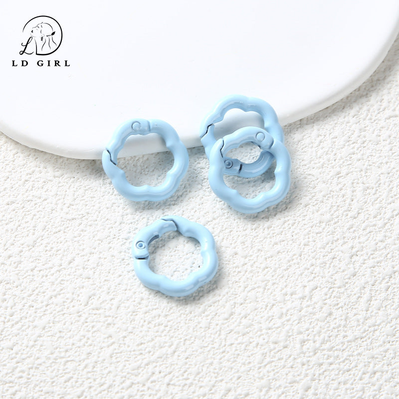 A Flower spring buckle, spring ring opening, book ring, card ring