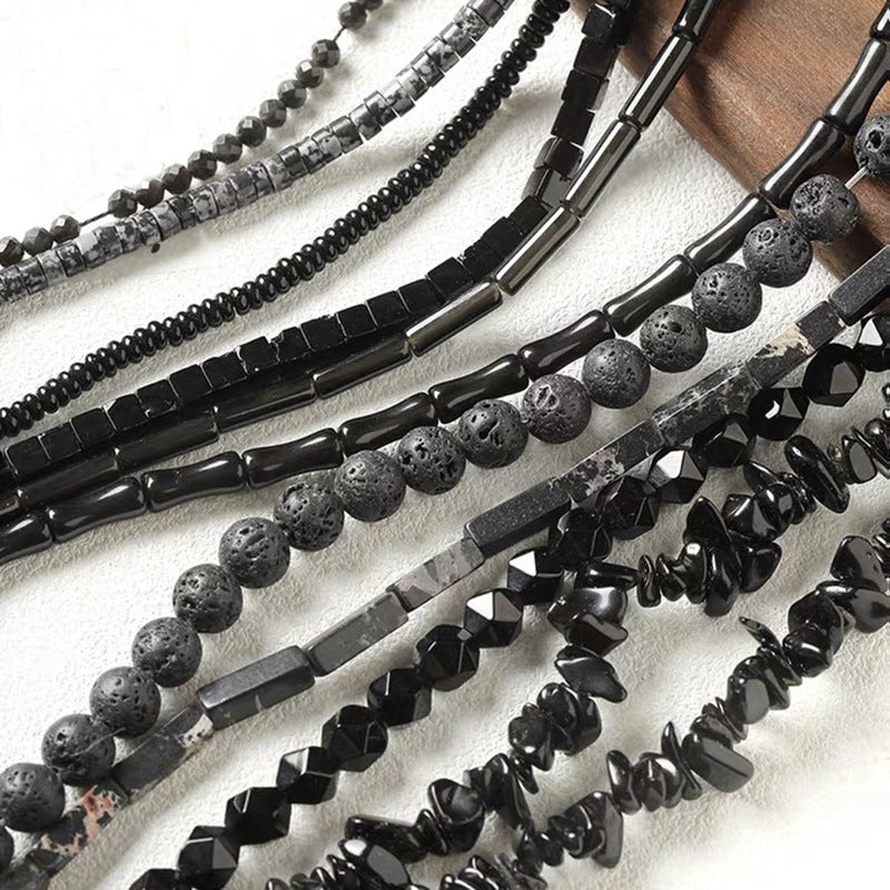 Natural stone, tiger's eye stone, black agate abacus beads, DIY accessories materials