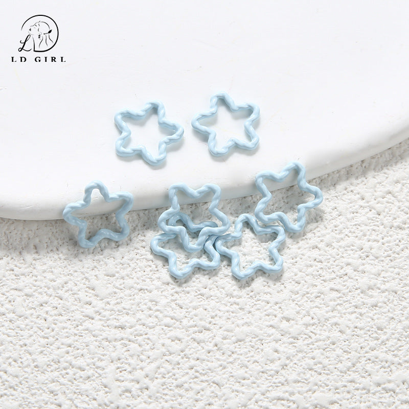 A color paint, pentagram closed ring, DIY accessories