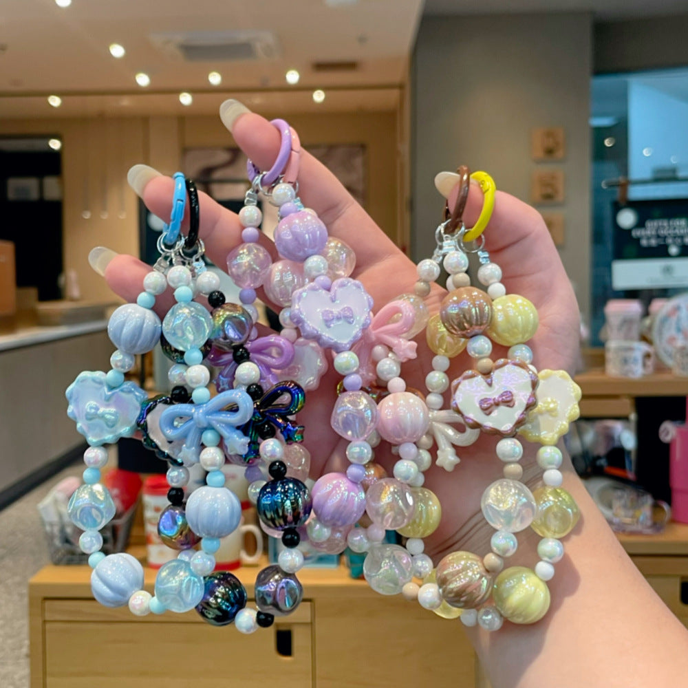 B2 new love bow mobile phone chain/bag keychain pendant