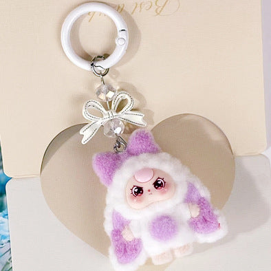 Bow model, flocked new baby three-year-old cartoon keychain