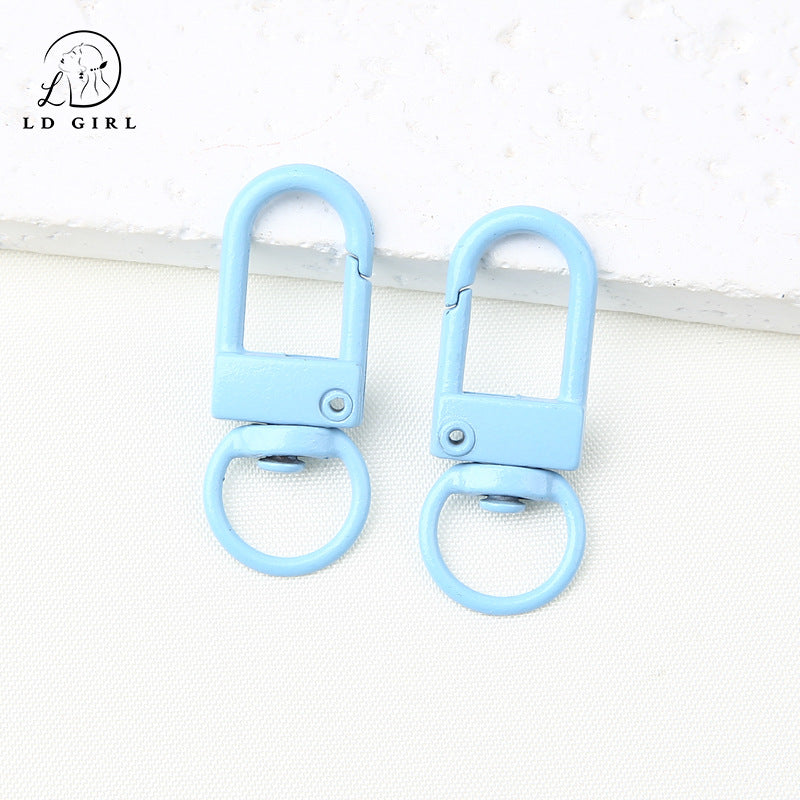 A color alloy paint small door chain, keychain, DIY jewelry accessories