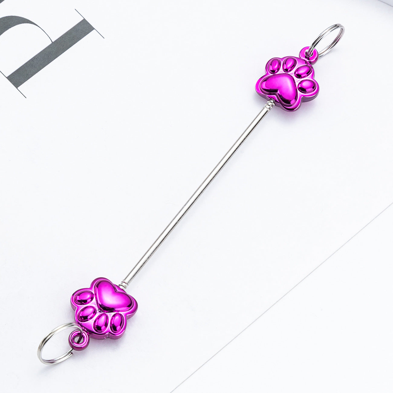 13-Color Creative new DIY beaded pole, multi-color beaded cat claw keychain pole pendant, plastic beaded pole 11.7cm