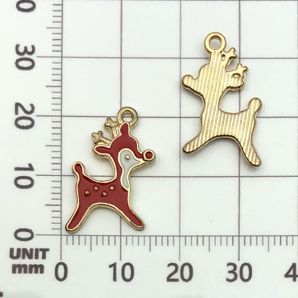 50 assorted gold plated enamel christmas charm