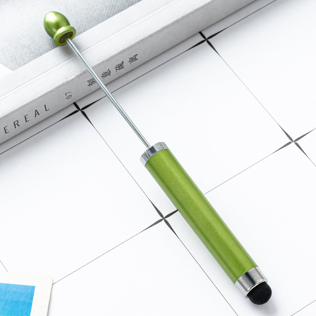 Spot DIY touch screen beaded pen 3-in-1 beaded ballpoint pen creative multi-functional advertising gift pen plastic pen