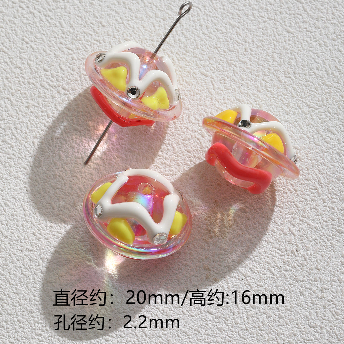 Pink special-shaped/heavy industry hand-painted beads/DIY accessories【桃之夭夭】