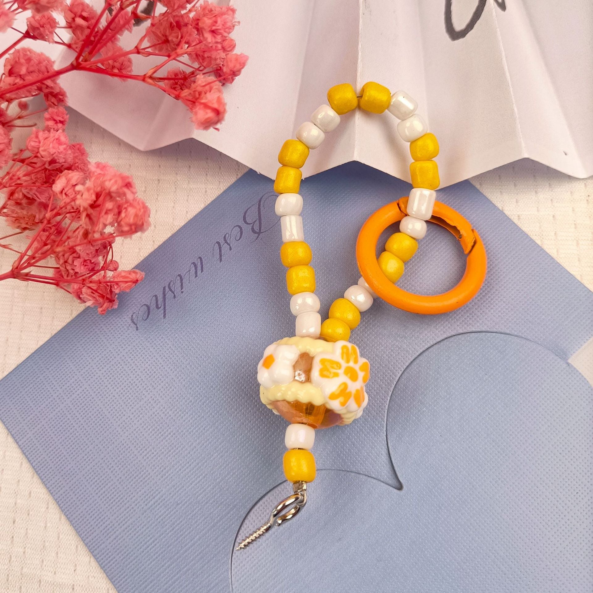 DIY beads, sheep's eye nail accessories, rice bead buckle pendant