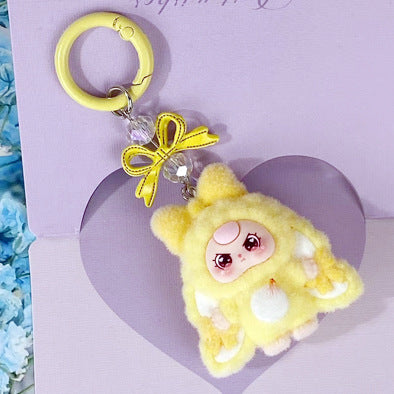 Bow model, flocked new baby three-year-old cartoon keychain