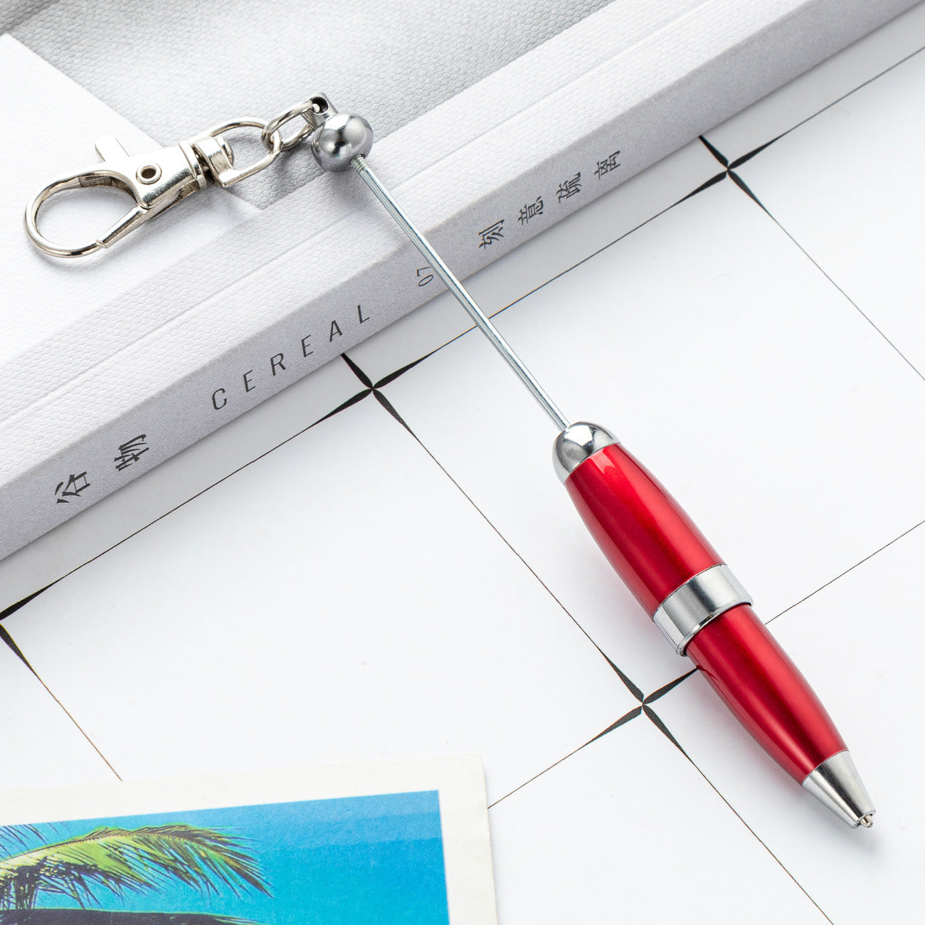 DIY beaded ballpoint pen, portable pocket pen, mini metal ballpoint pen 11.9 * 1.2cm