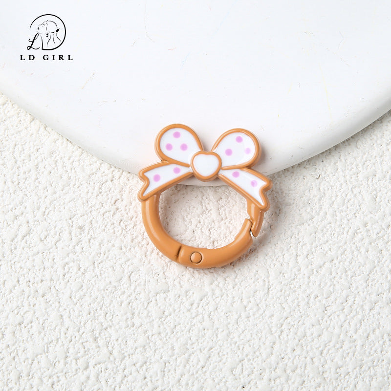 A bow open ring keychain DIY connecting ring