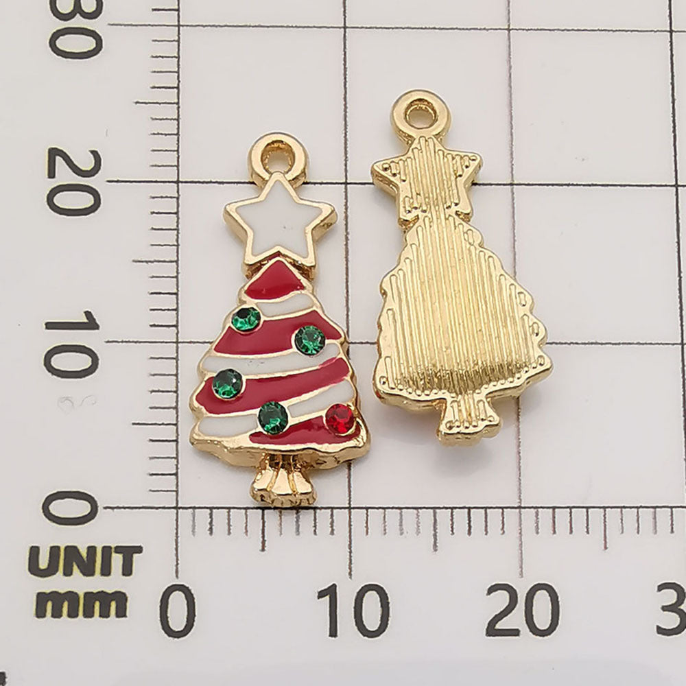 50 assorted gold plated enamel christmas charm