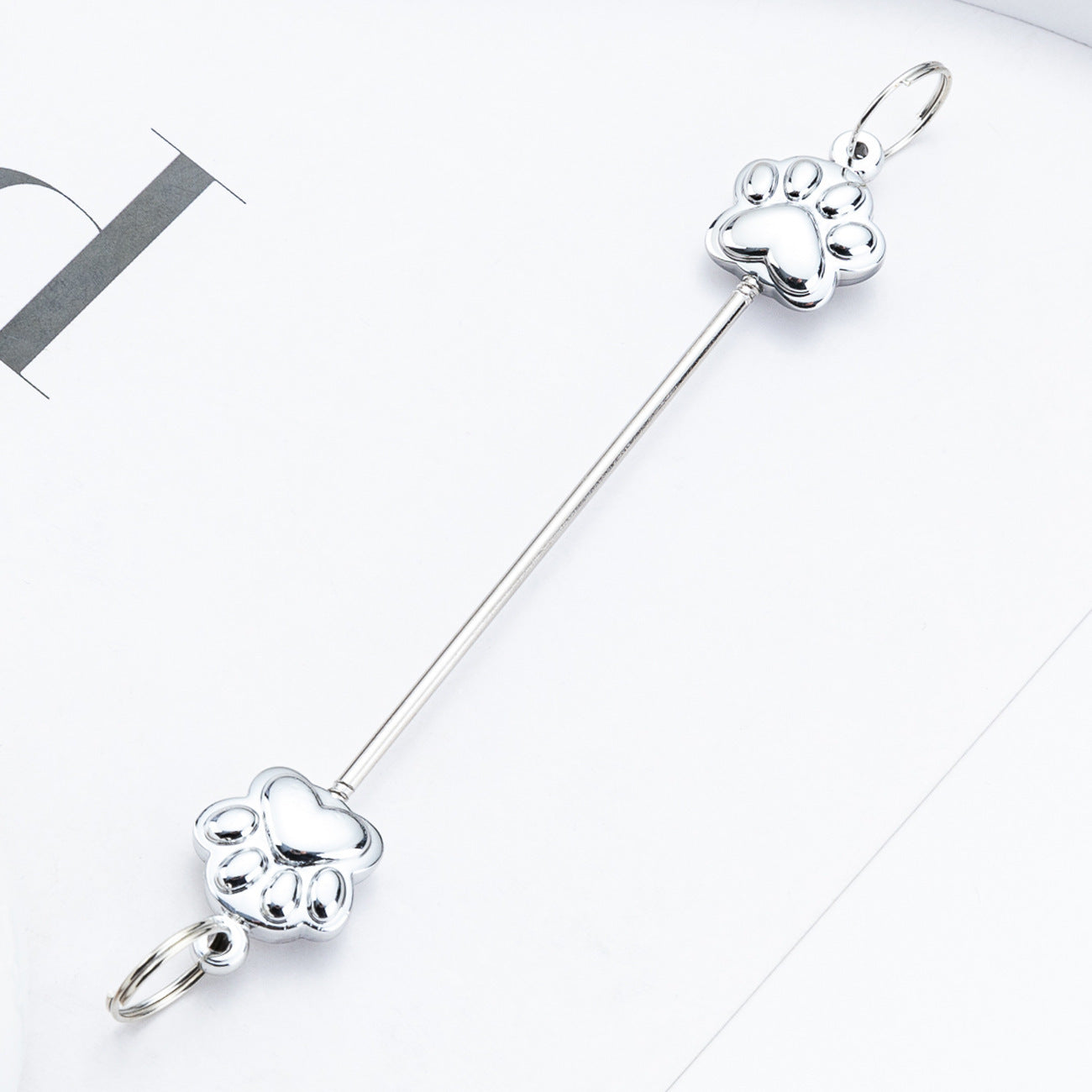 13-Color Creative new DIY beaded pole, multi-color beaded cat claw keychain pole pendant, plastic beaded pole 11.7cm