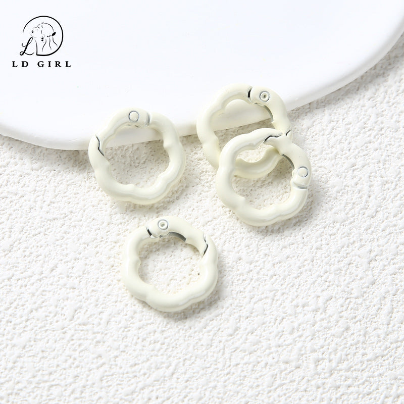 A Flower spring buckle, spring ring opening, book ring, card ring