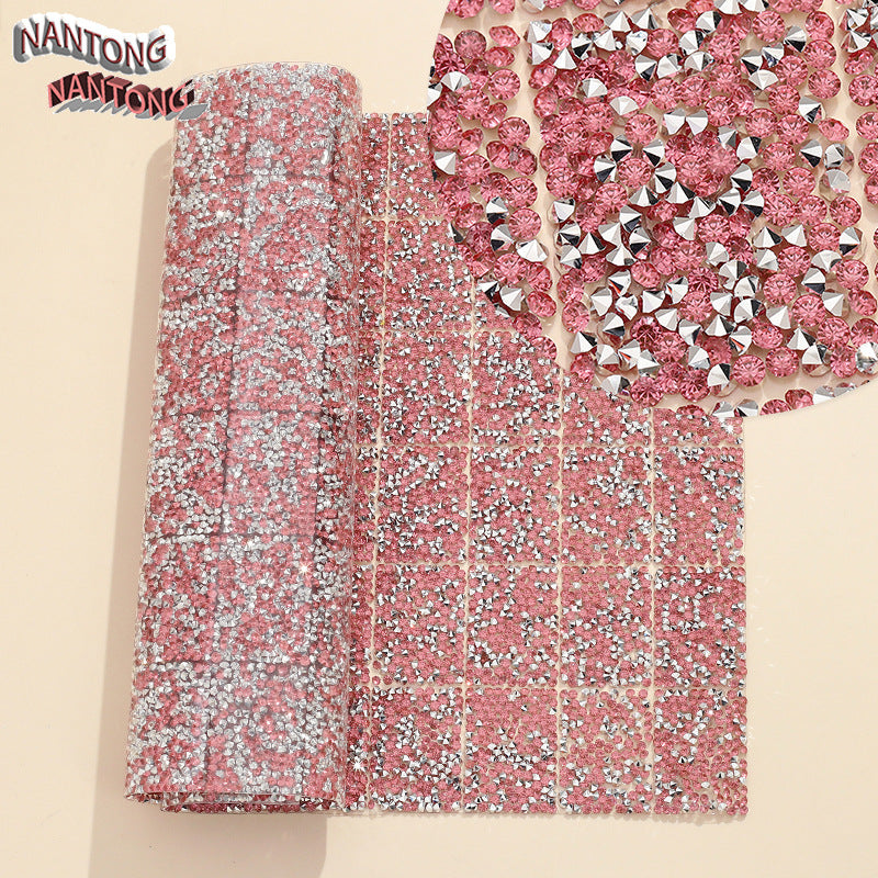 19-Type pointed bottom rhinestone with resin cylinder mixed double-sided rubber drill piece [whole piece 24 * 40cm small square 3 * 4cm]