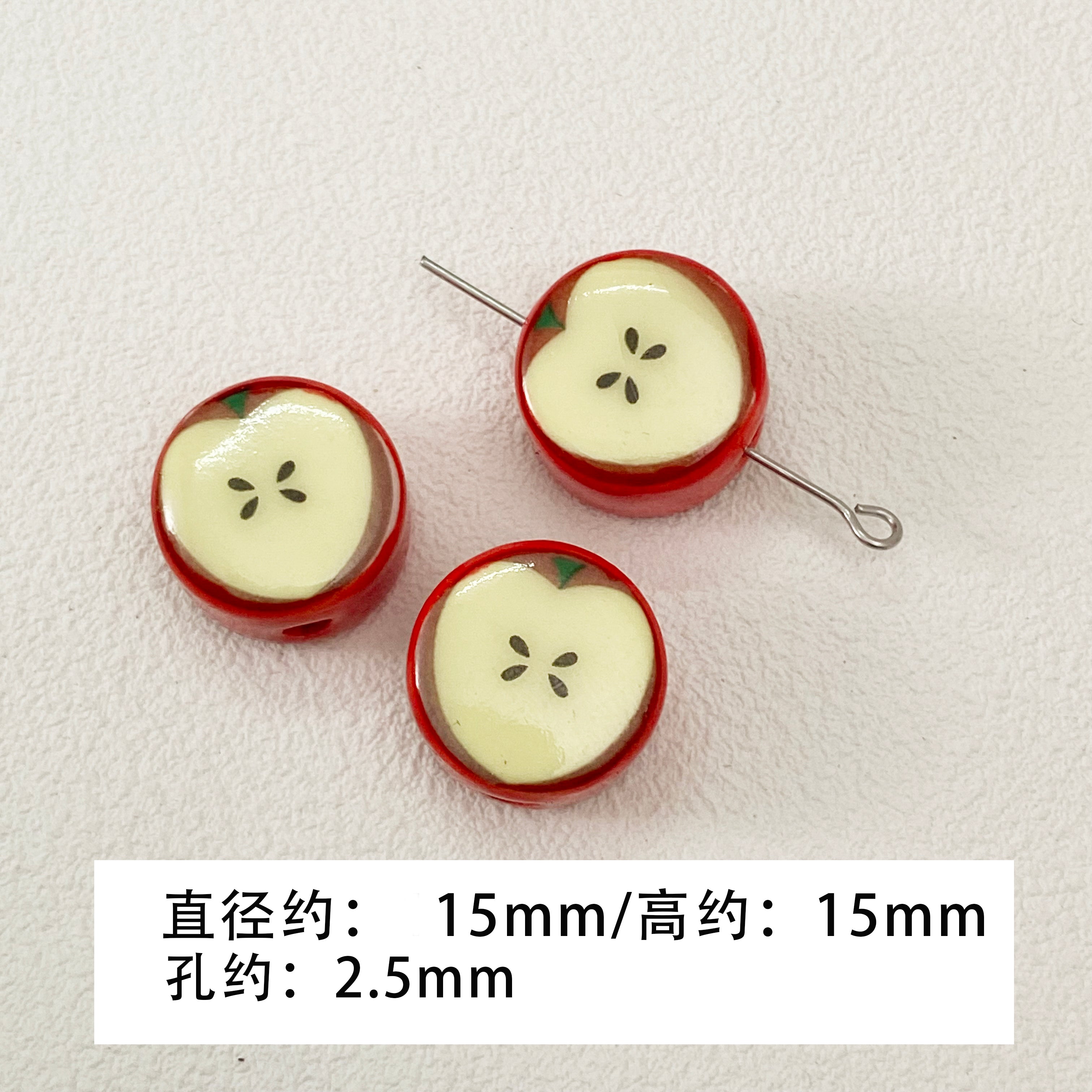 Ceramic/resin/apple pendant/DIY accessories【苹果乐园】