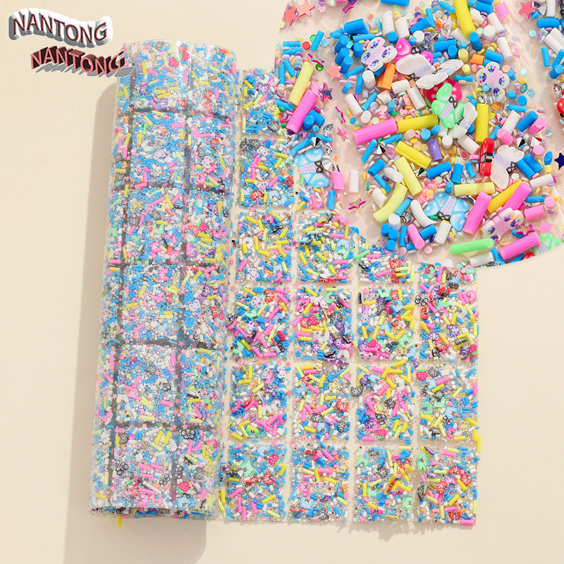 19-Type pointed bottom rhinestone with resin cylinder mixed double-sided rubber drill piece [whole piece 24 * 40cm small square 3 * 4cm]