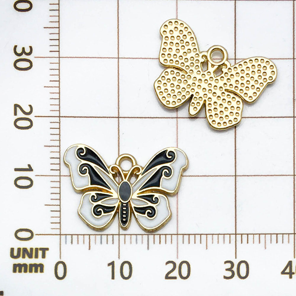 NO.5 Two-tone butterfly pendant charm