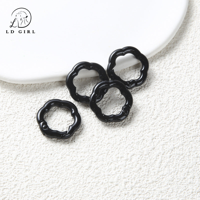 A Flower spring buckle, spring ring opening, book ring, card ring