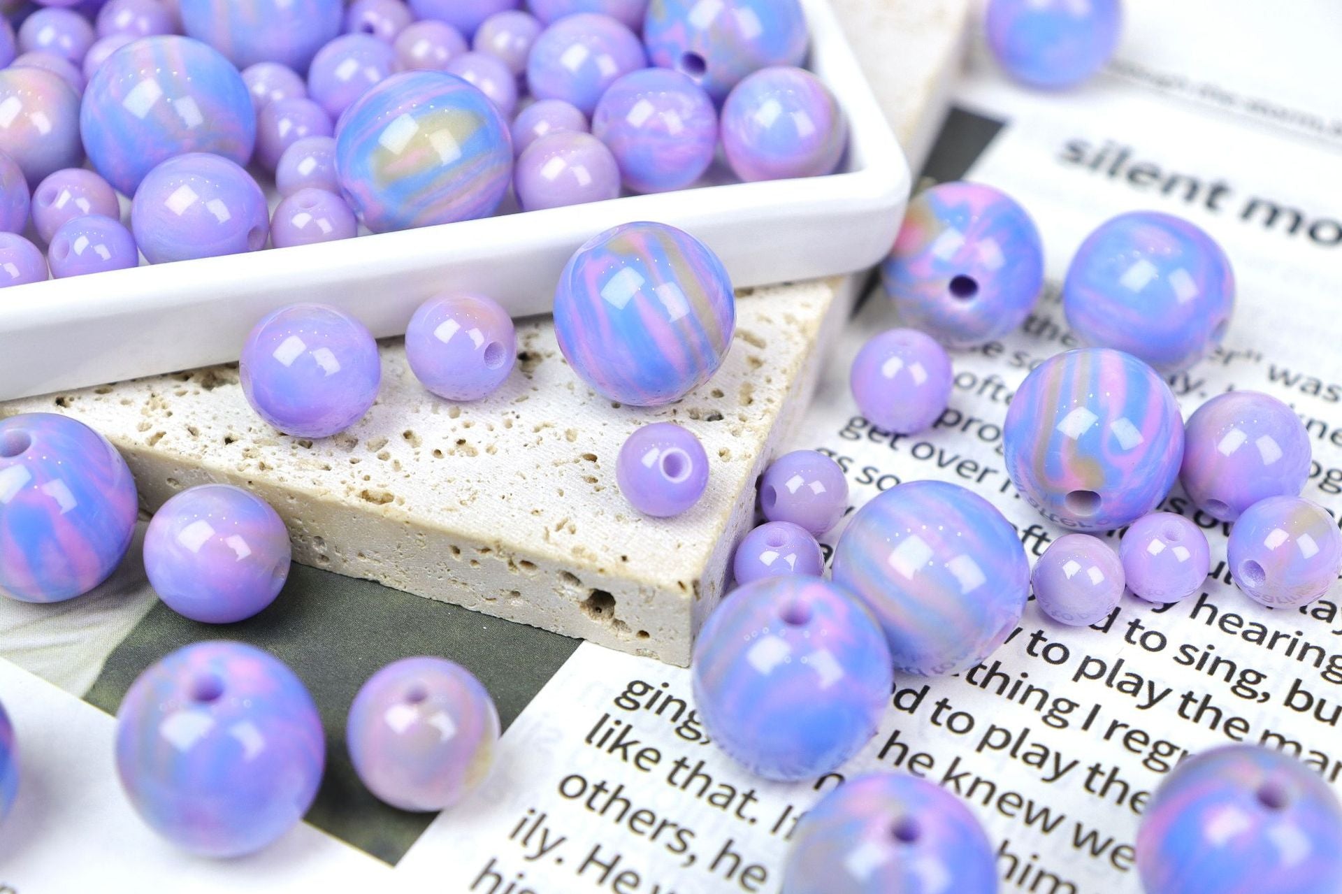 NO.25 Monet oil painting style vintage resin beads （莫奈油画风）朽木生花