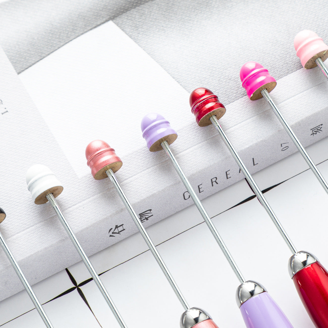 DIY beaded ballpoint pen, portable pocket pen, mini metal ballpoint pen 11.9 * 1.2cm