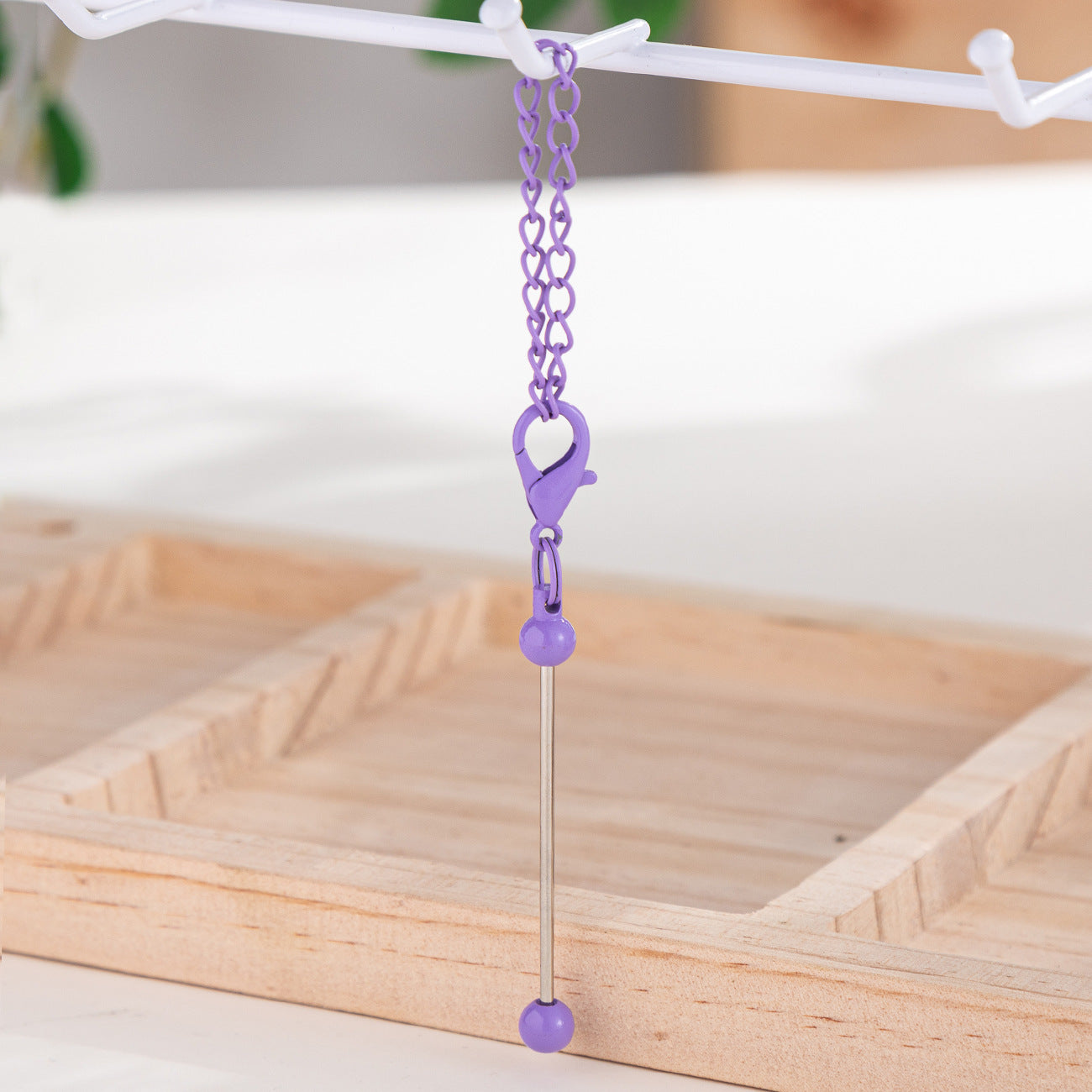 17-Color DIY Mini Beaded Keychain 8cm