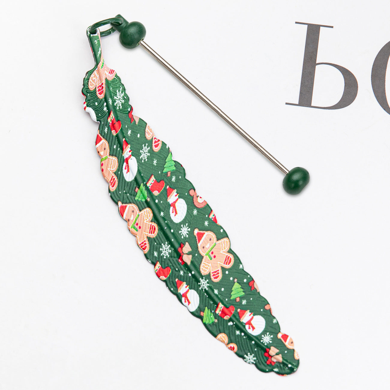 New DIY beaded feather bookmark, Christmas and Halloween metal bookmark, book page clip pendant.