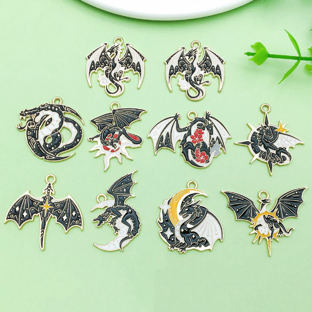 NO.16 Mix 10 black and white alloy dragons